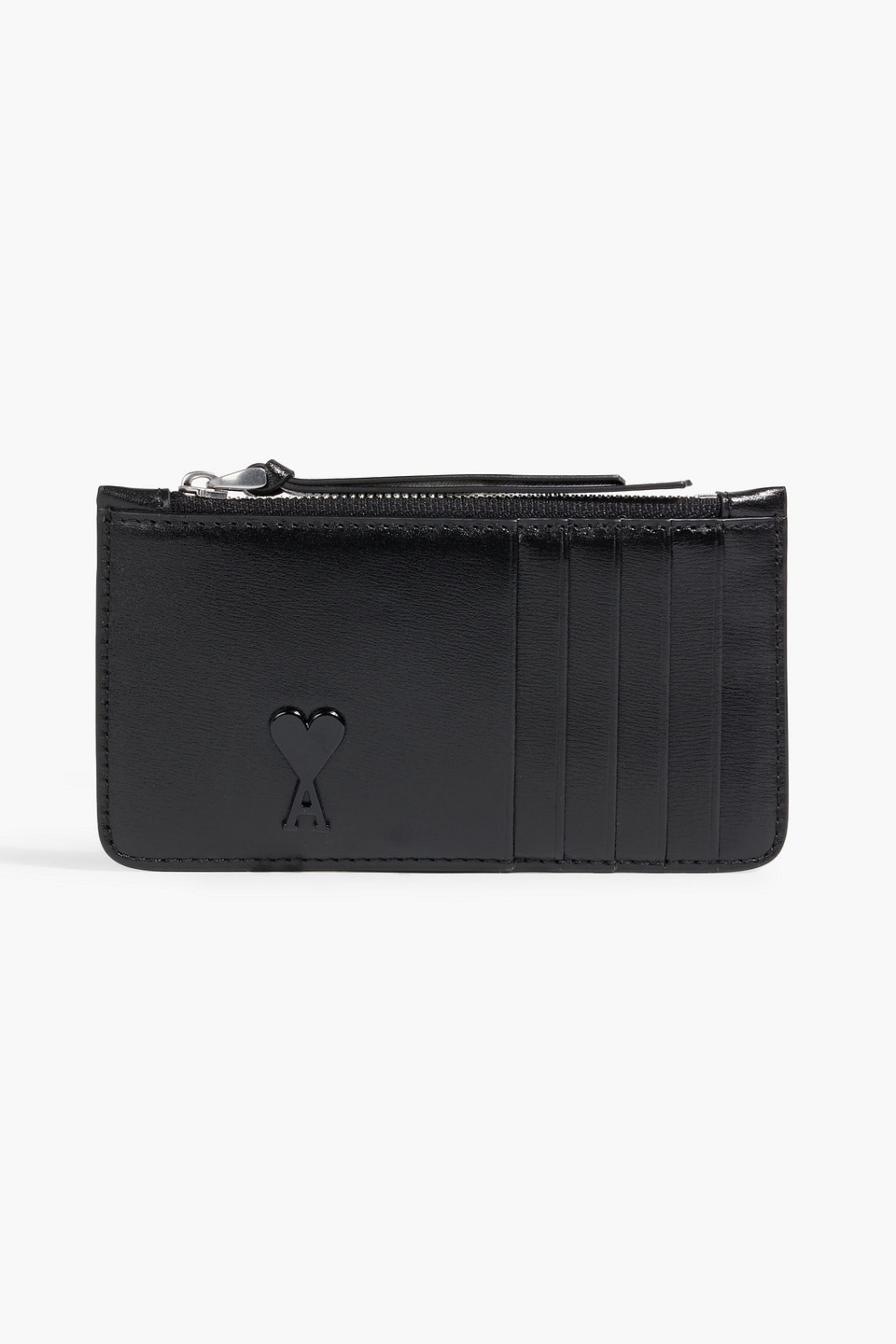 Ami Alexandre Mattiussi Embellished Leather Cardholder In Black