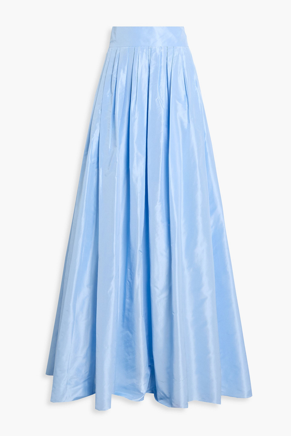 Carolina Herrera Pleated Silk-faille Maxi Skirt In Blue