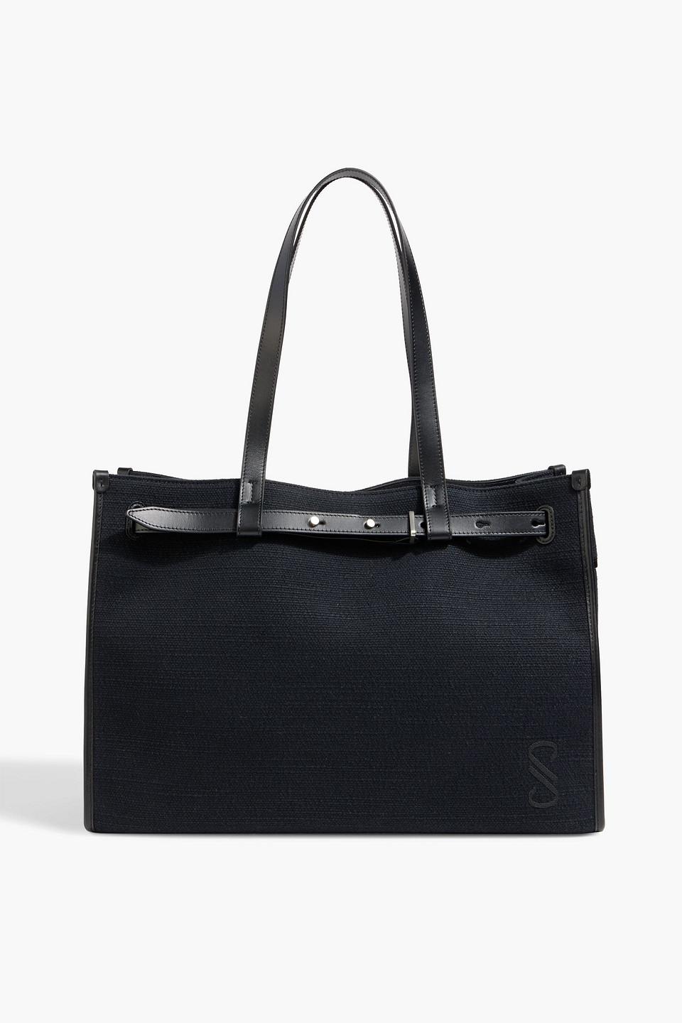 Proenza Schouler Belted Leather-trimmed Canvas Tote In Blue