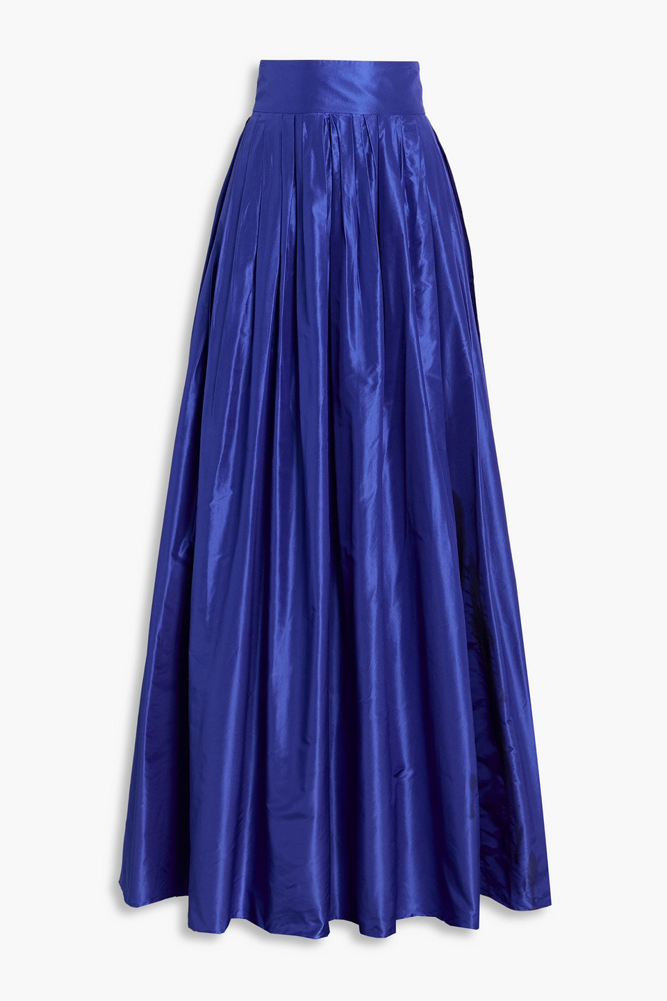 Carolina Herrera Pleated Silk-faille Maxi Skirt In Blue