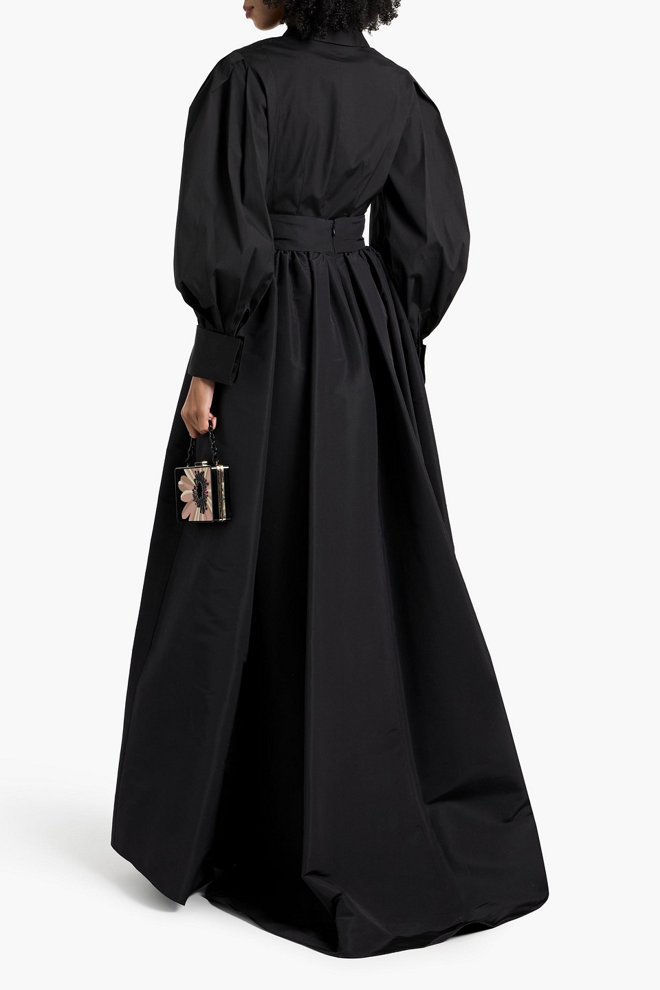 Carolina Herrera Pleated Silk-faille Maxi Skirt In Black