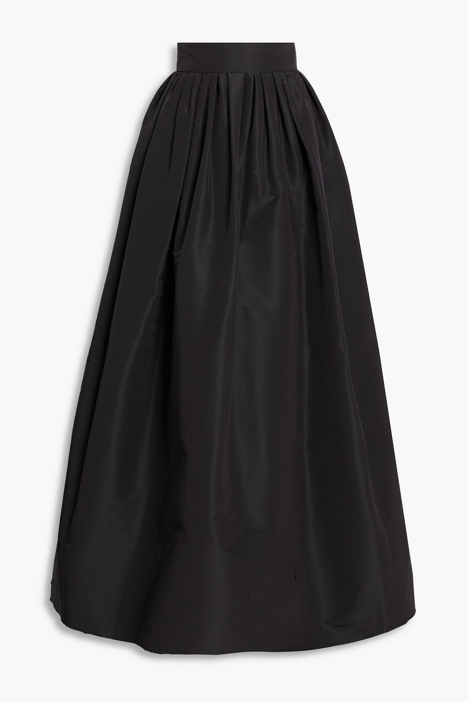 Carolina Herrera Pleated Silk-faille Maxi Skirt In Black