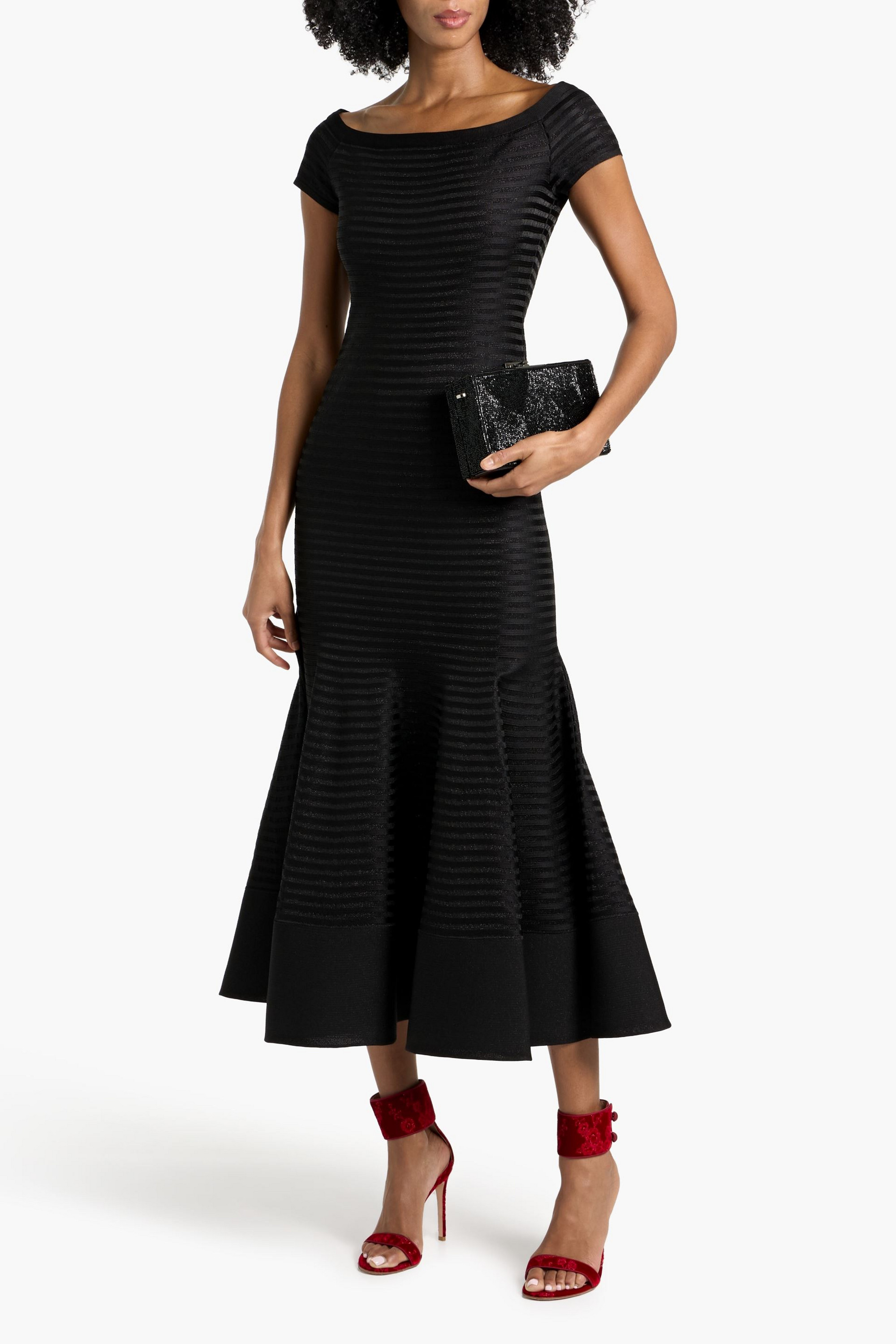 Carolina Herrera Striped jacquard-knit midi dress