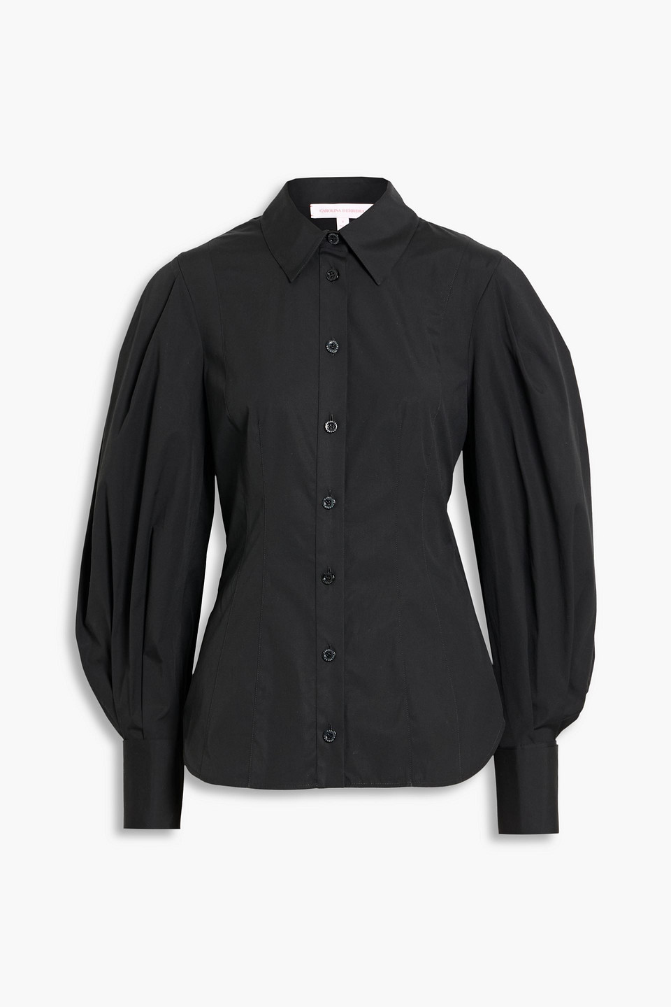 Carolina Herrera Cotton-blend Poplin Shirt In Black