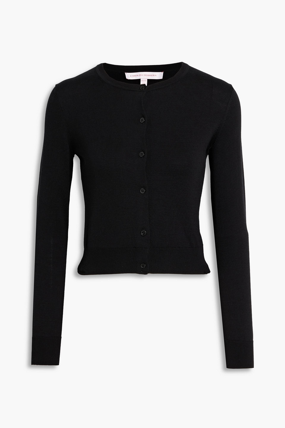 Carolina Herrera Silk And Cotton-blend Cardigan In Black