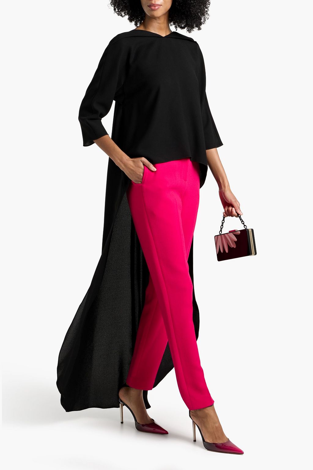 CAROLINA HERRERA Asymmetric crepe top | THE OUTNET