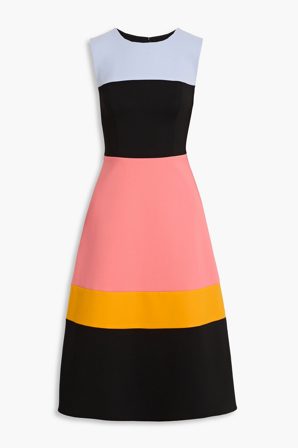 Carolina Herrera Color-block Wool-blend Midi Dress In Orange
