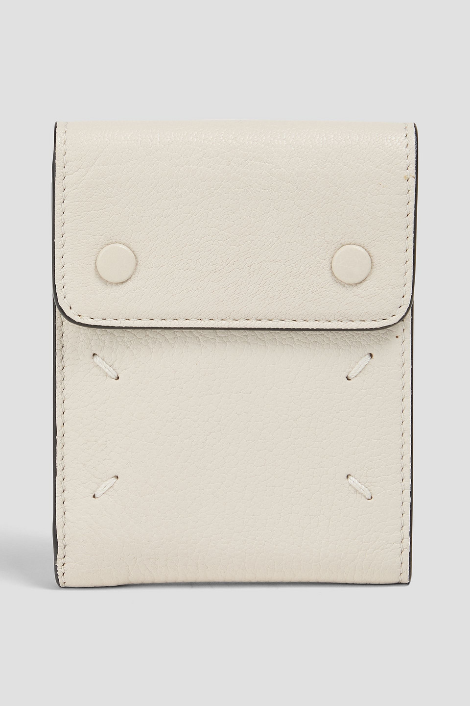 Maison Margiela Pebbled-leather Wallet In White