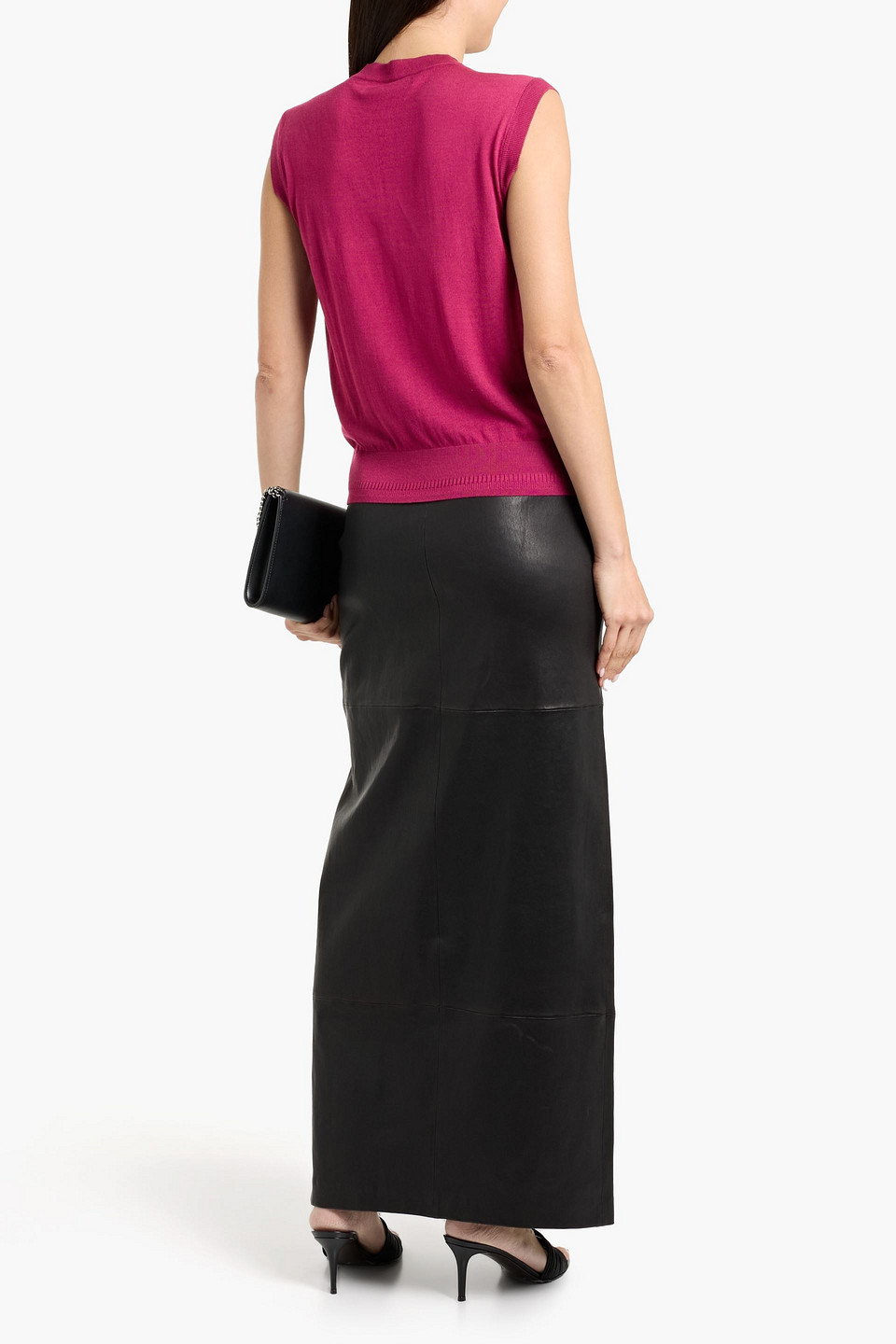 Another Tomorrow Wool Top In Pink