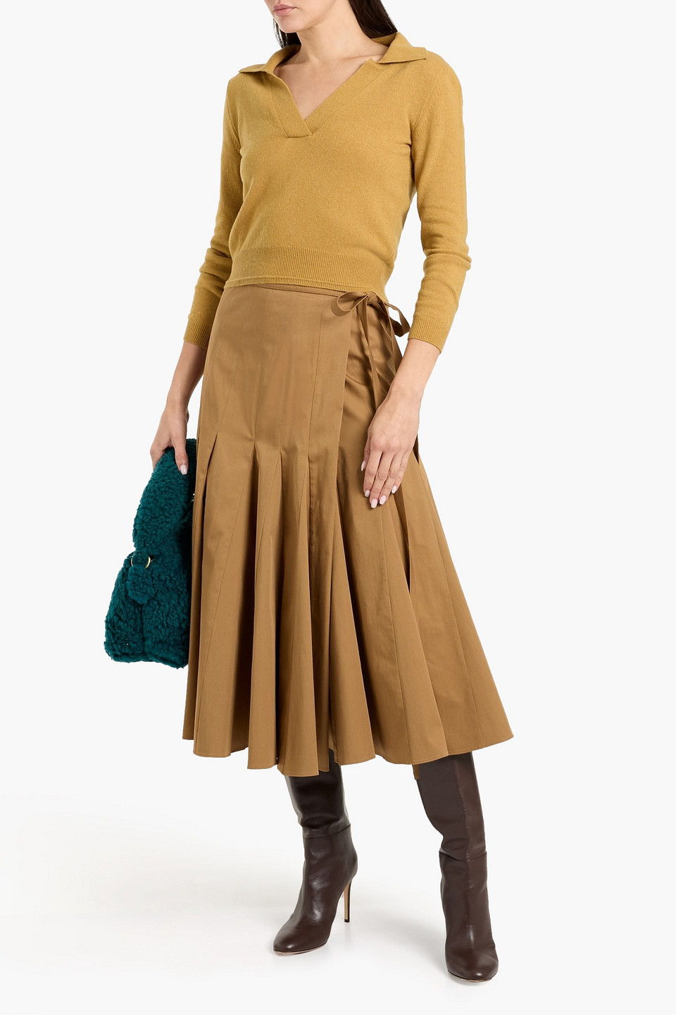  Another Tomorrow - Cashmere And Wool-blend Polo Sweater - Yellow - Xs 