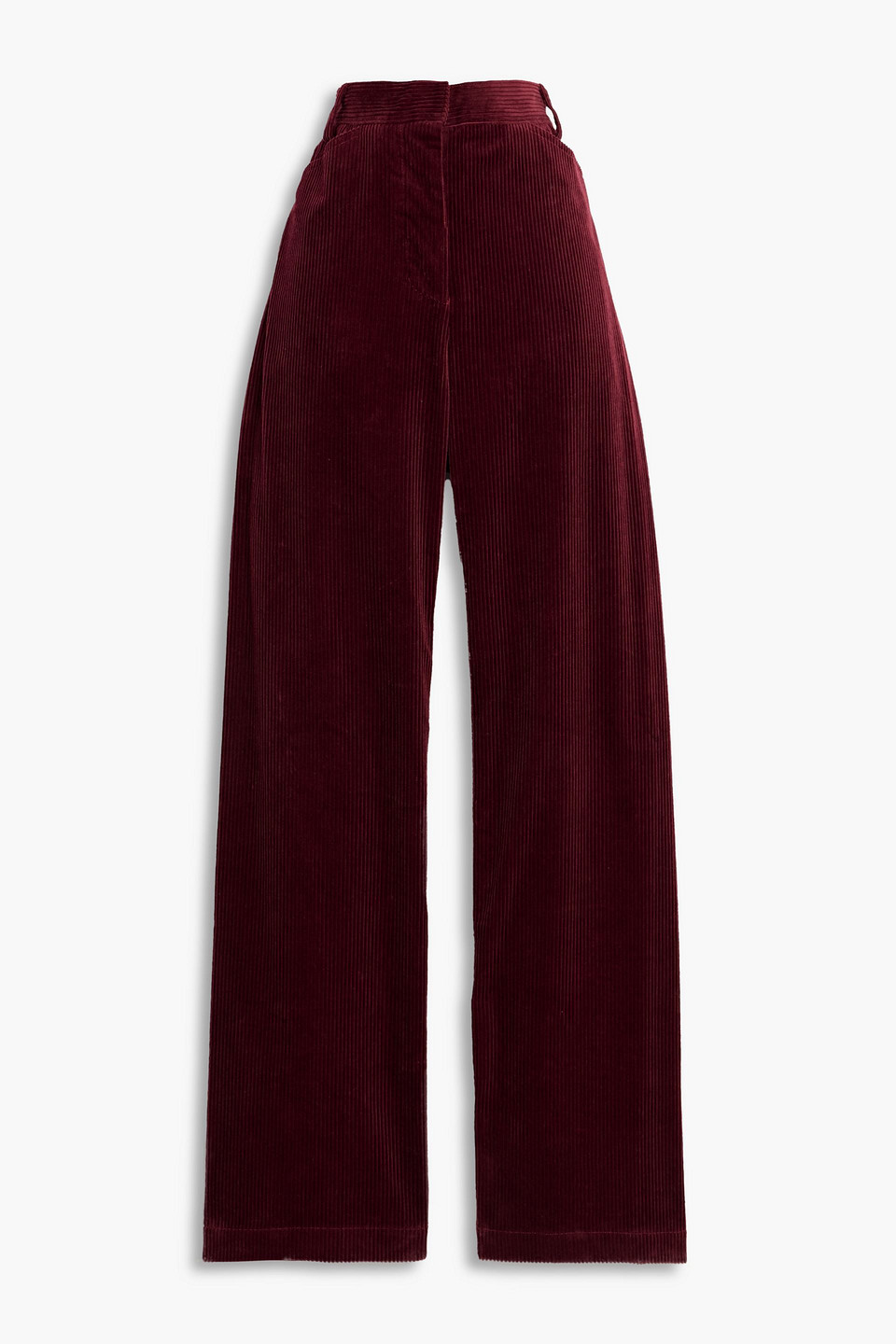 Another Tomorrow Cotton-corduroy Wide-leg Pants In Burgundy