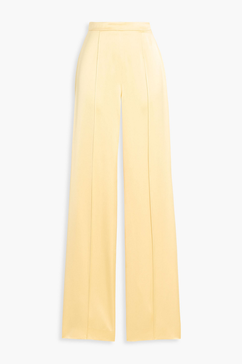 Another Tomorrow Satin Straight-leg Pants In Yellow