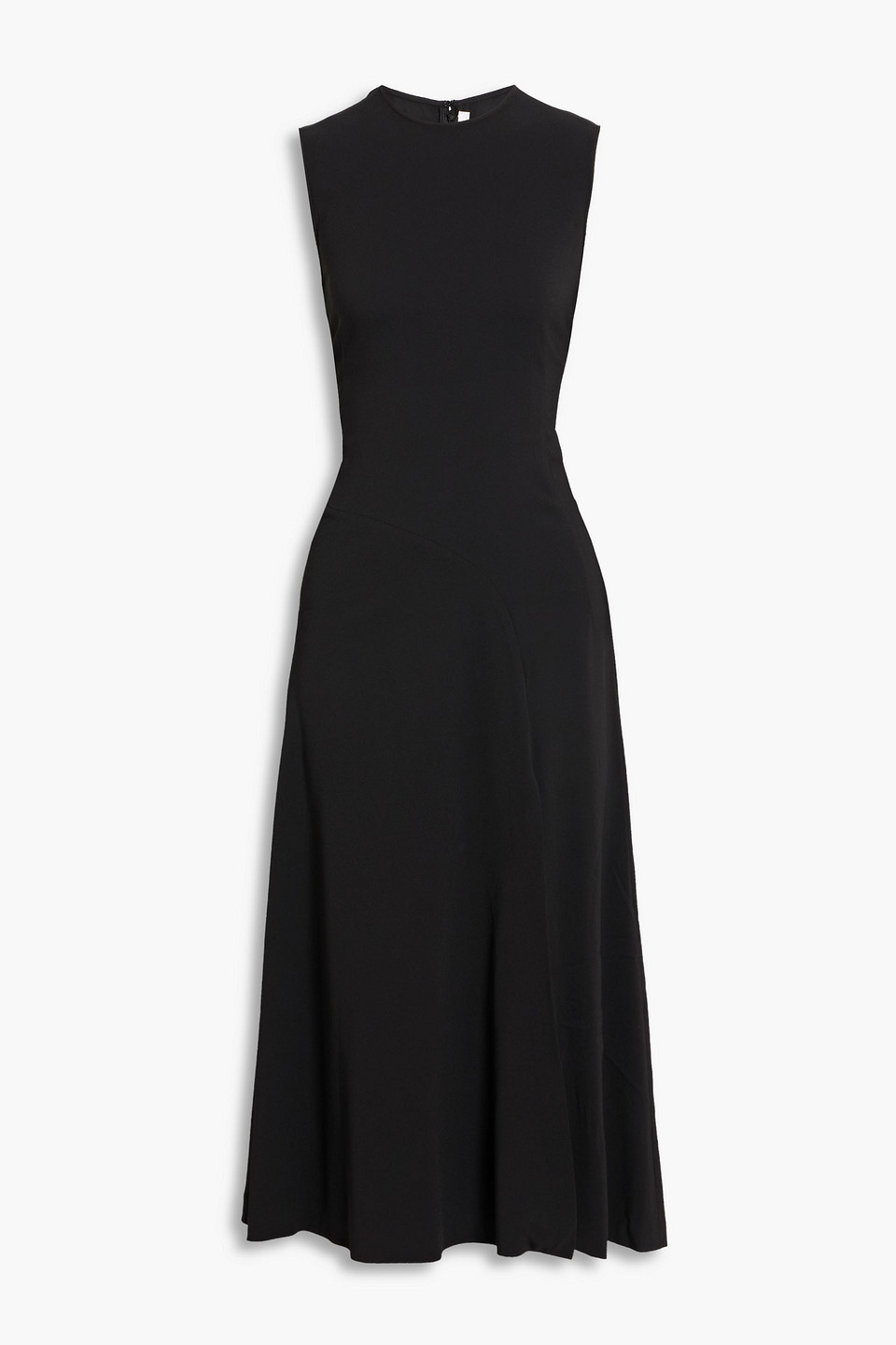Another Tomorrow Crepe Midi Dress In Black