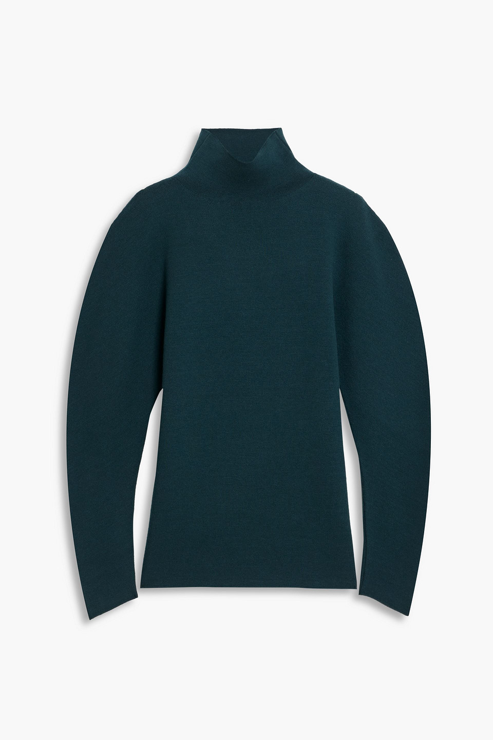 Another Tomorrow Wool Turtleneck Sweater In Green