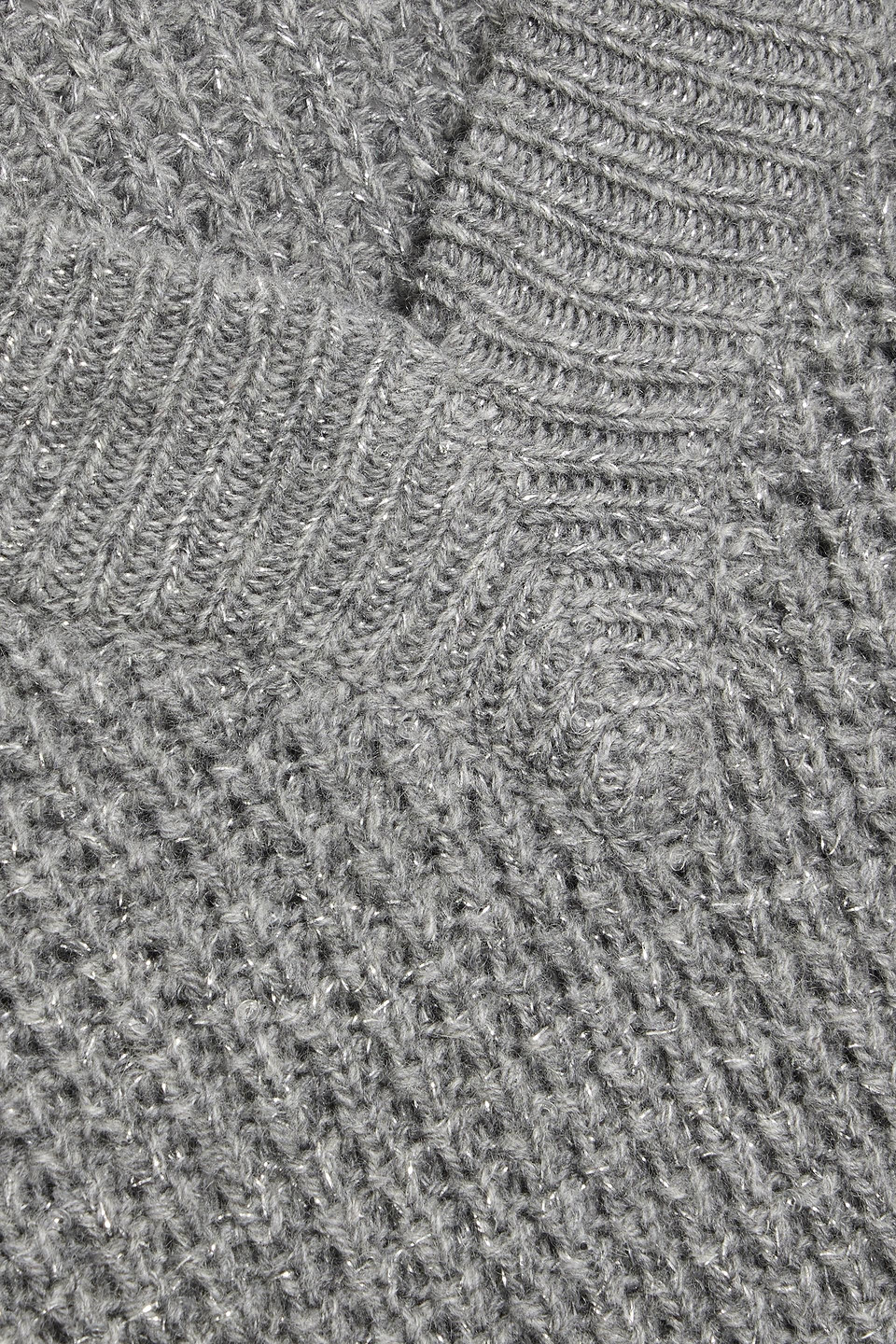 Brunello Cucinelli Metallic Waffle-knit Sweater In Gray
