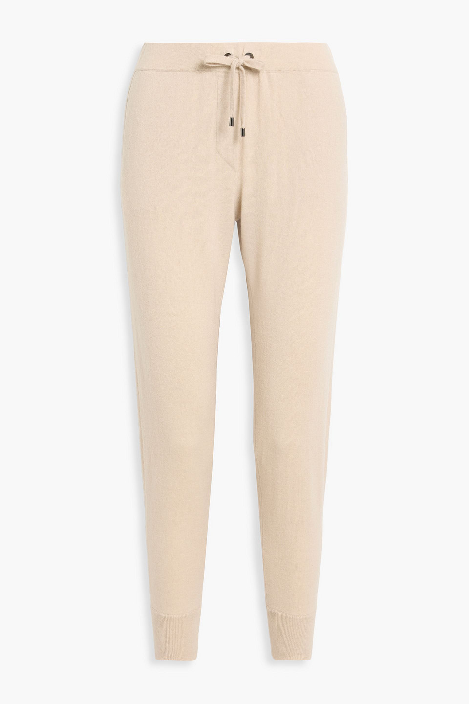 Brunello Cucinelli Bead-embellished Cashmere Track Pants In Neutral