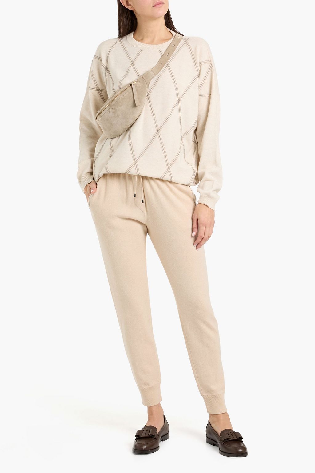 BRUNELLO CUCINELLI Track Pants aus Kaschmir mit Zierperlen