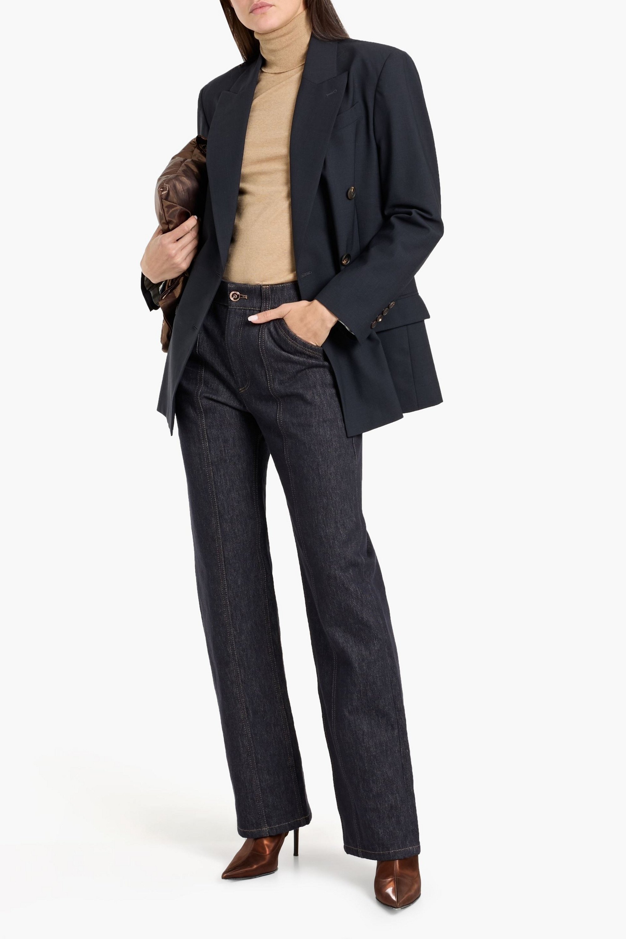 Brunello Cucinelli High-rise straight-leg jeans