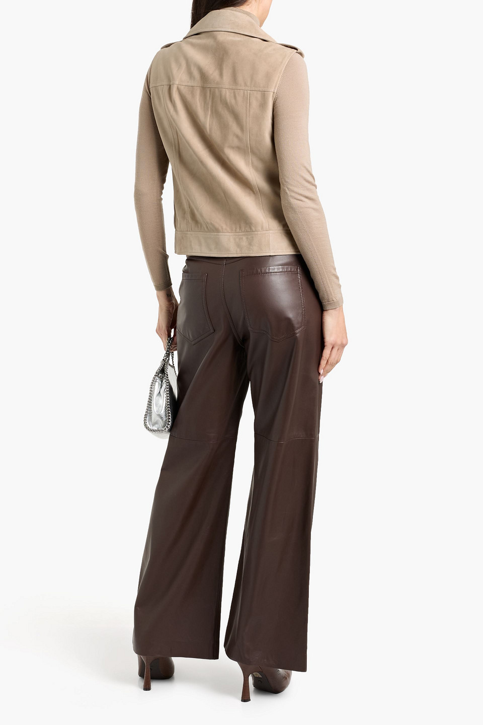  Brunello Cucinelli - Weste Aus Veloursleder Mit Zierperlen - Neutral - It 38 