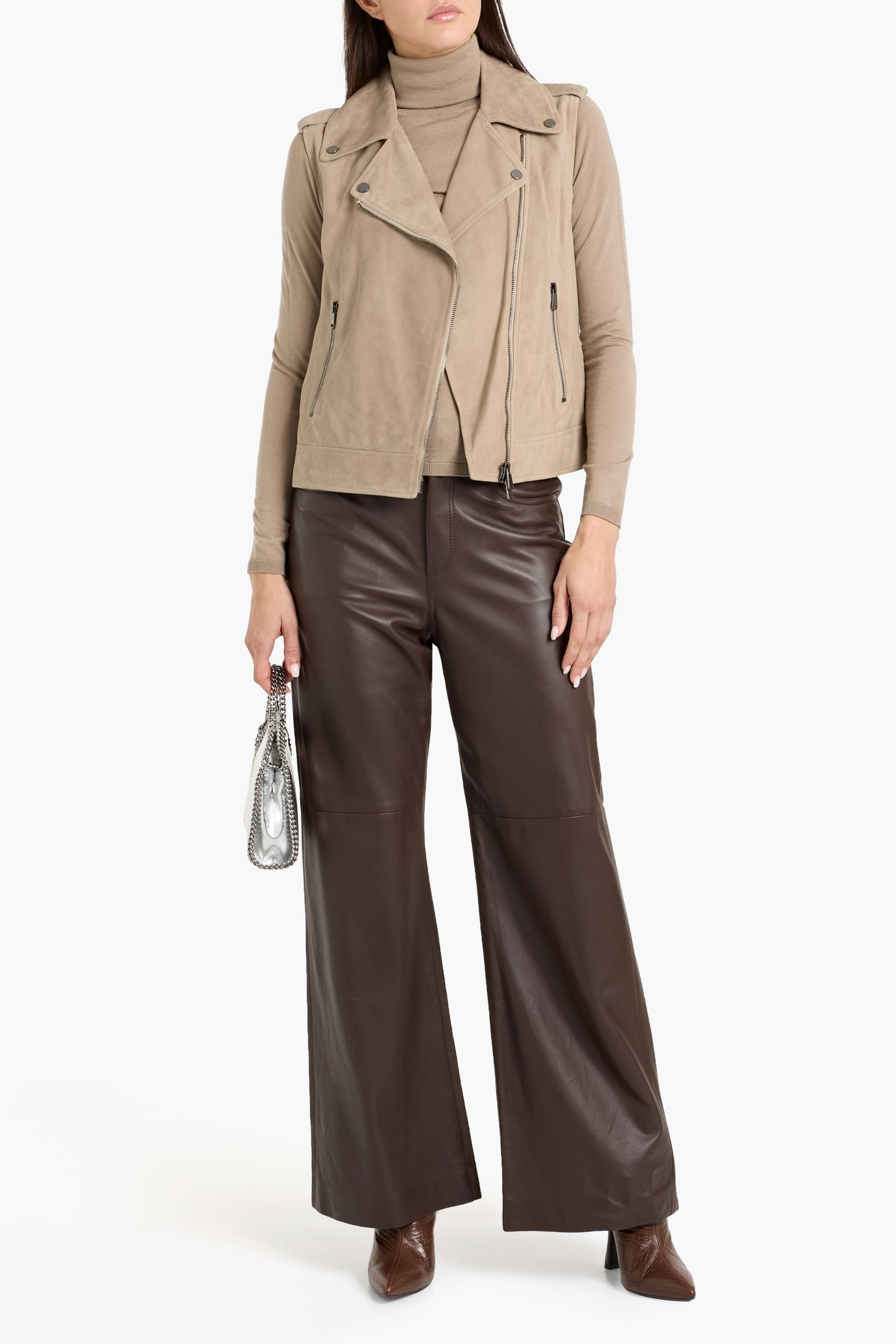 Brunello Cucinelli Bead-embellished suede vest