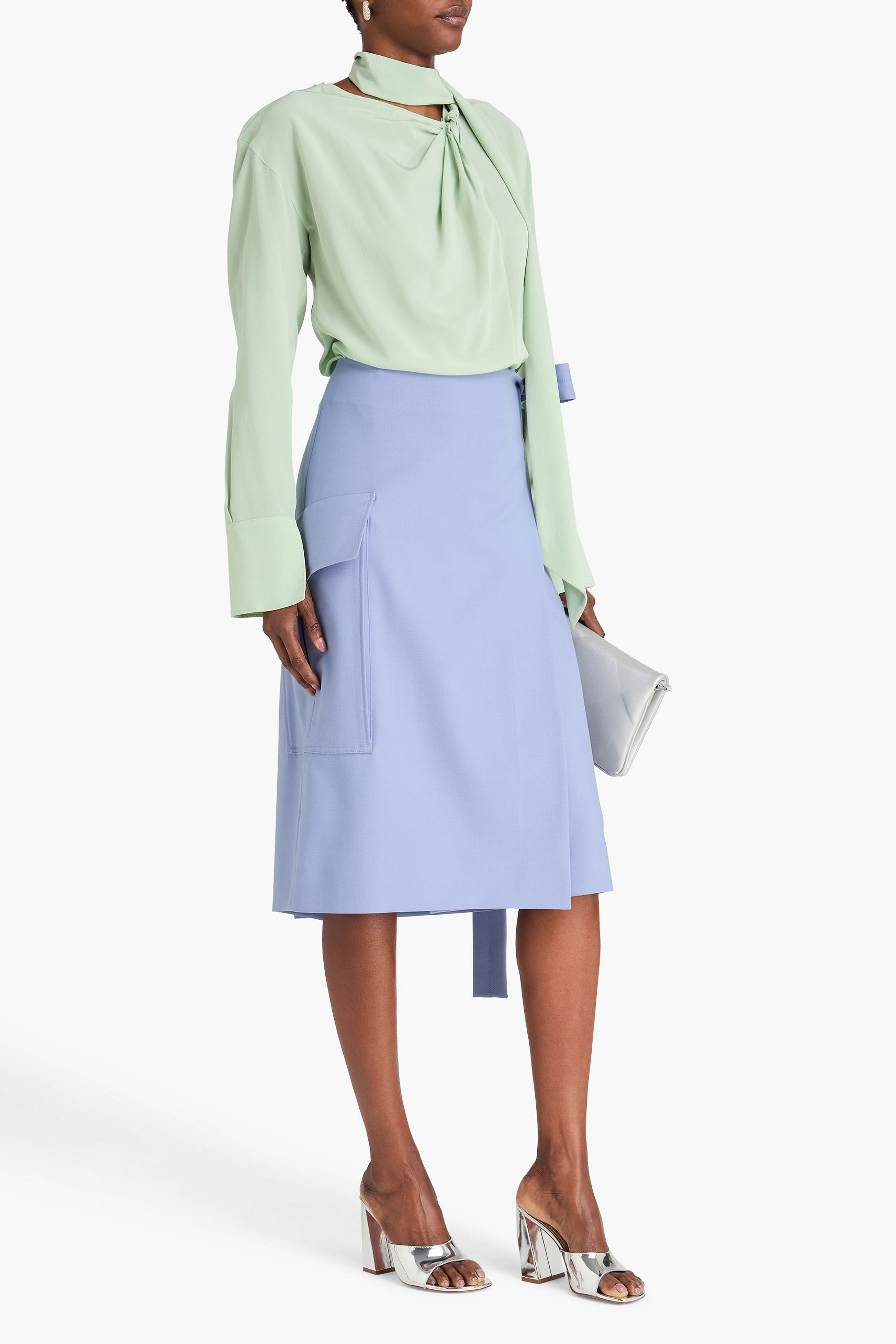 Victoria Beckham Twisted silk crepe de chine blouse