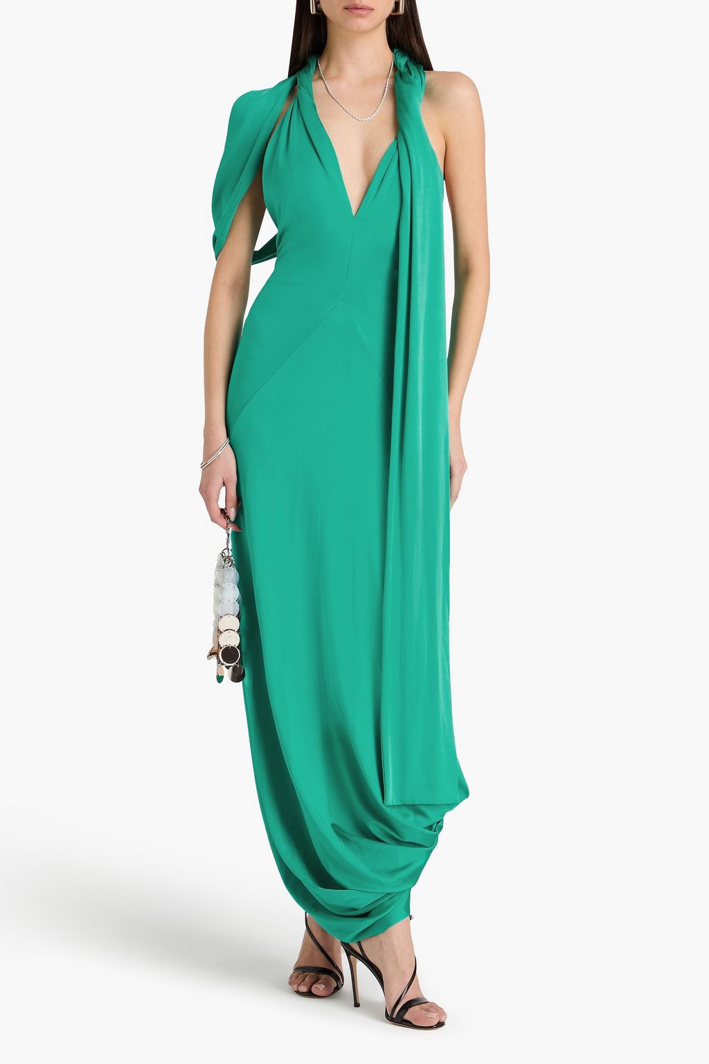 green dress with pleats Green Dress with Collar | VICTORIA BECKHAM