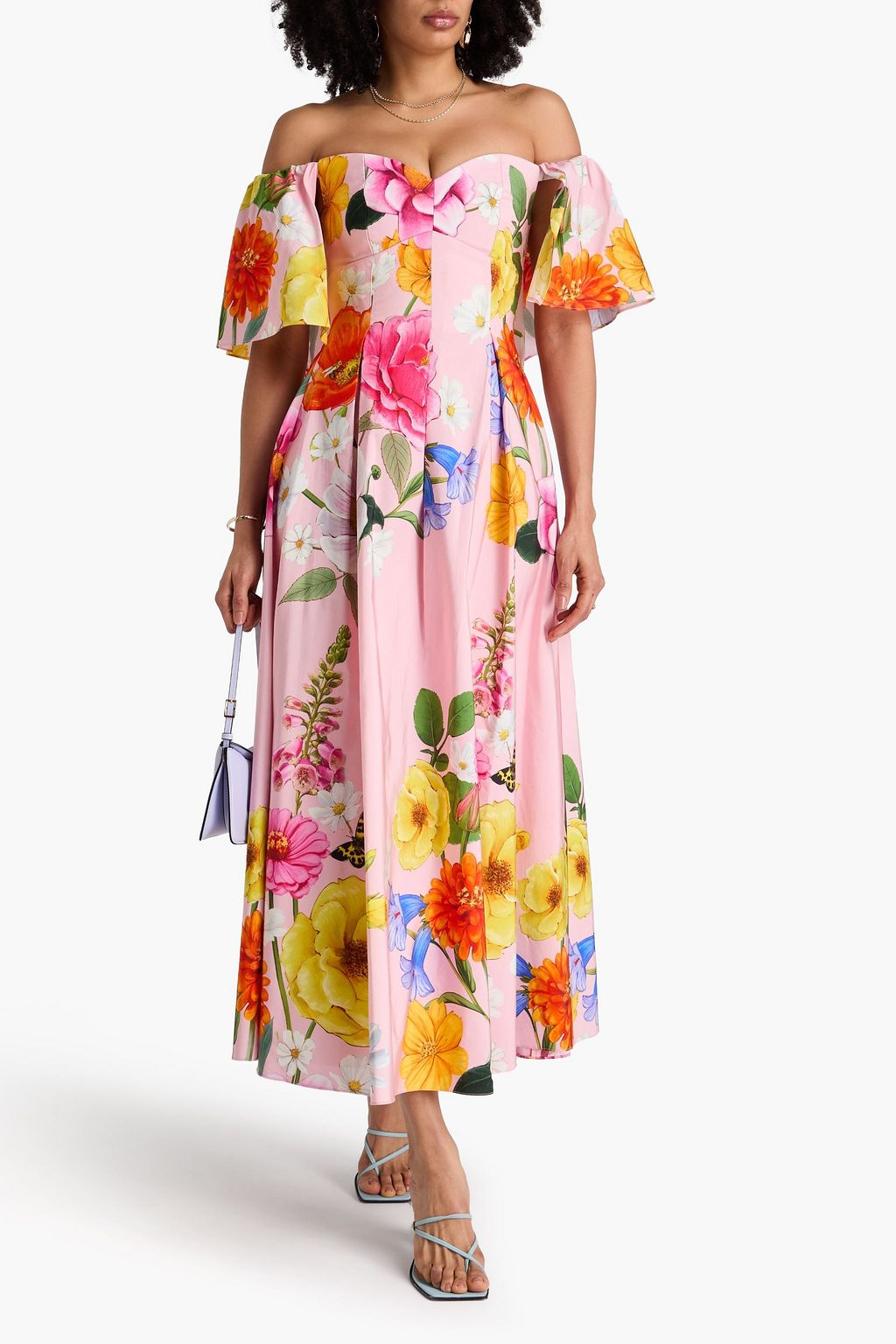 floral chiffon tiered maxi dress astr the label ASTR the Label | Midsummer Floral Tiered Maxi Dress | Size M