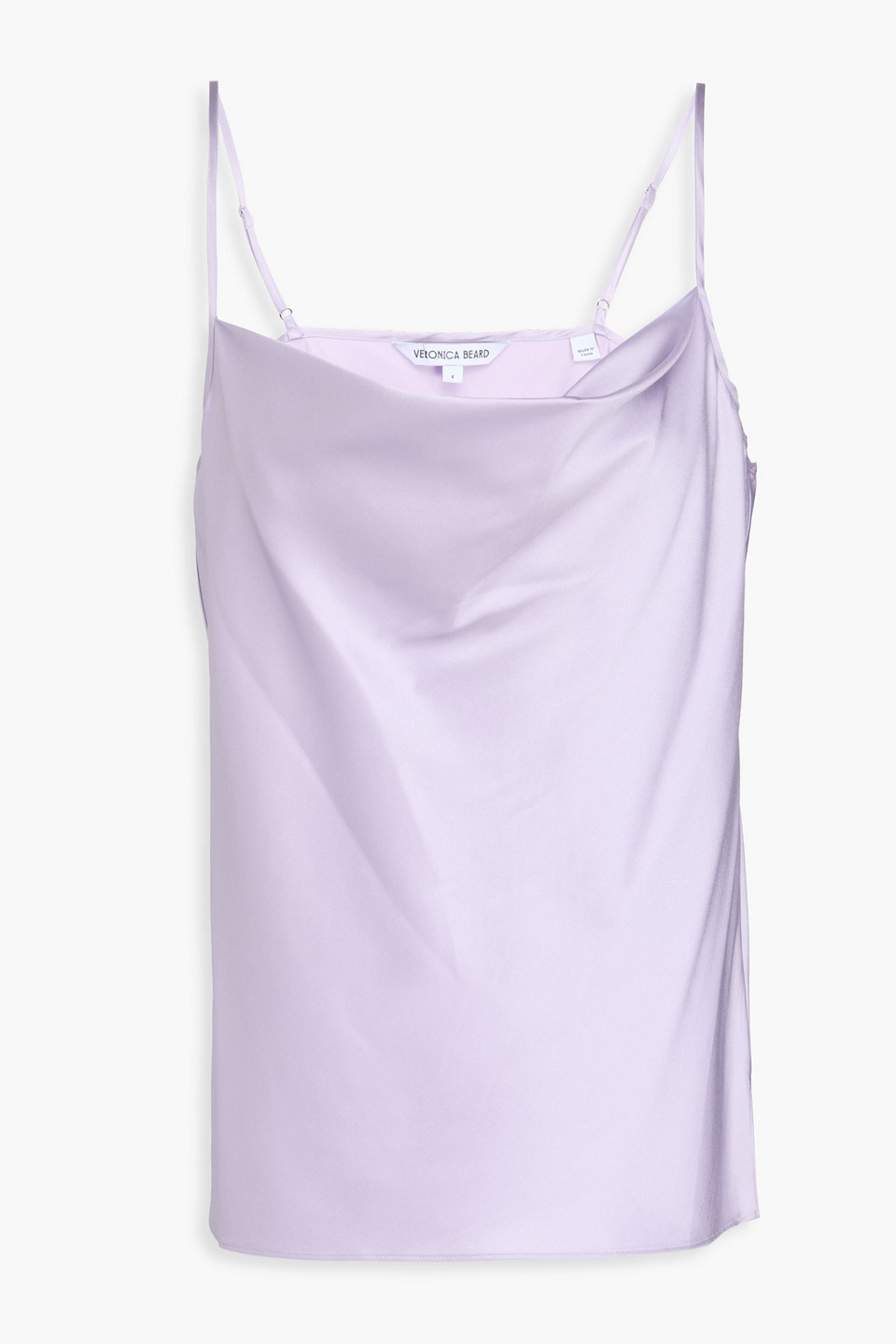 veronica beard - sola draped silk-blend satin camisole - purple - us 2