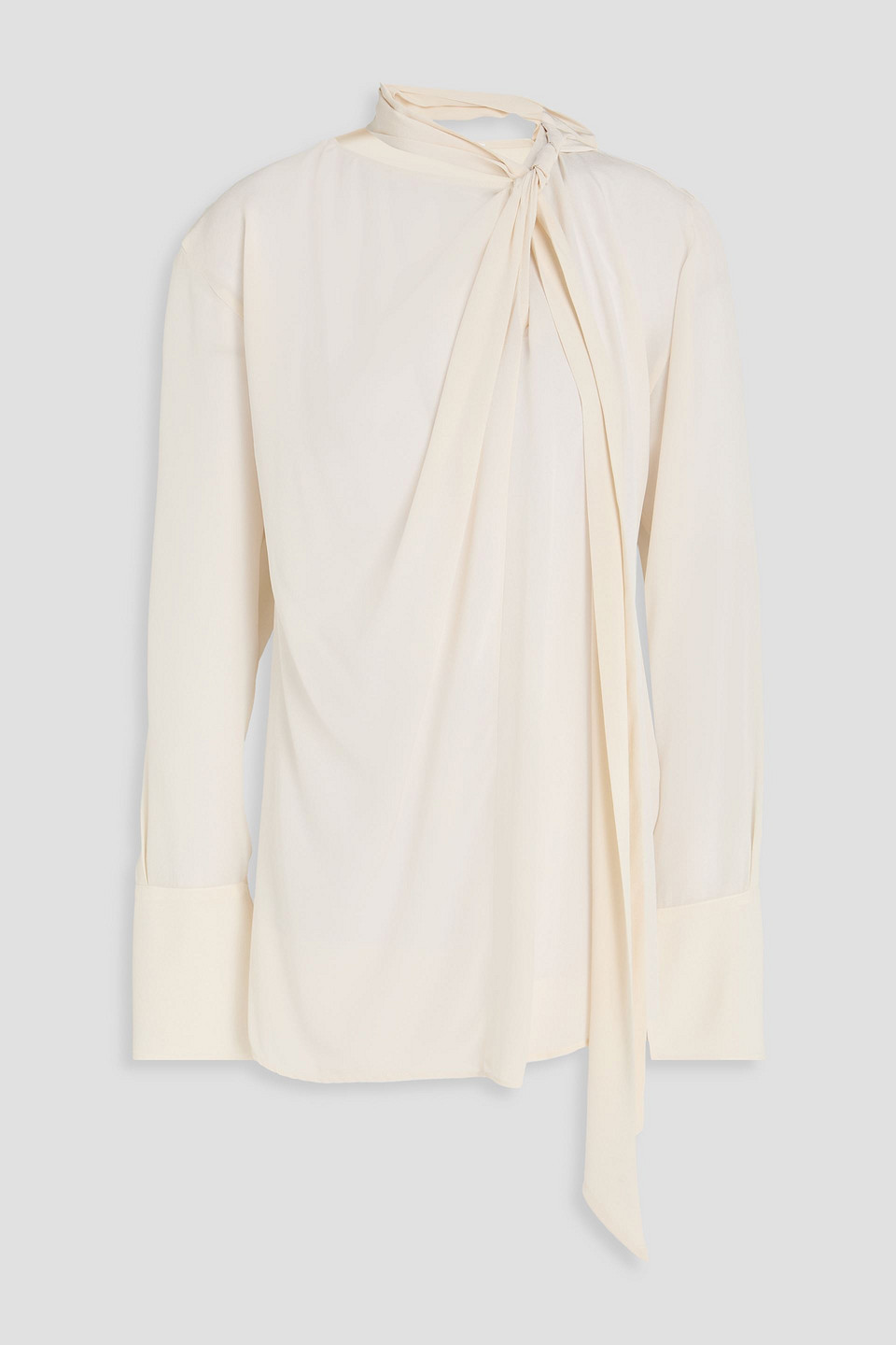Victoria Beckham Twisted Silk Crepe De Chine Blouse In White