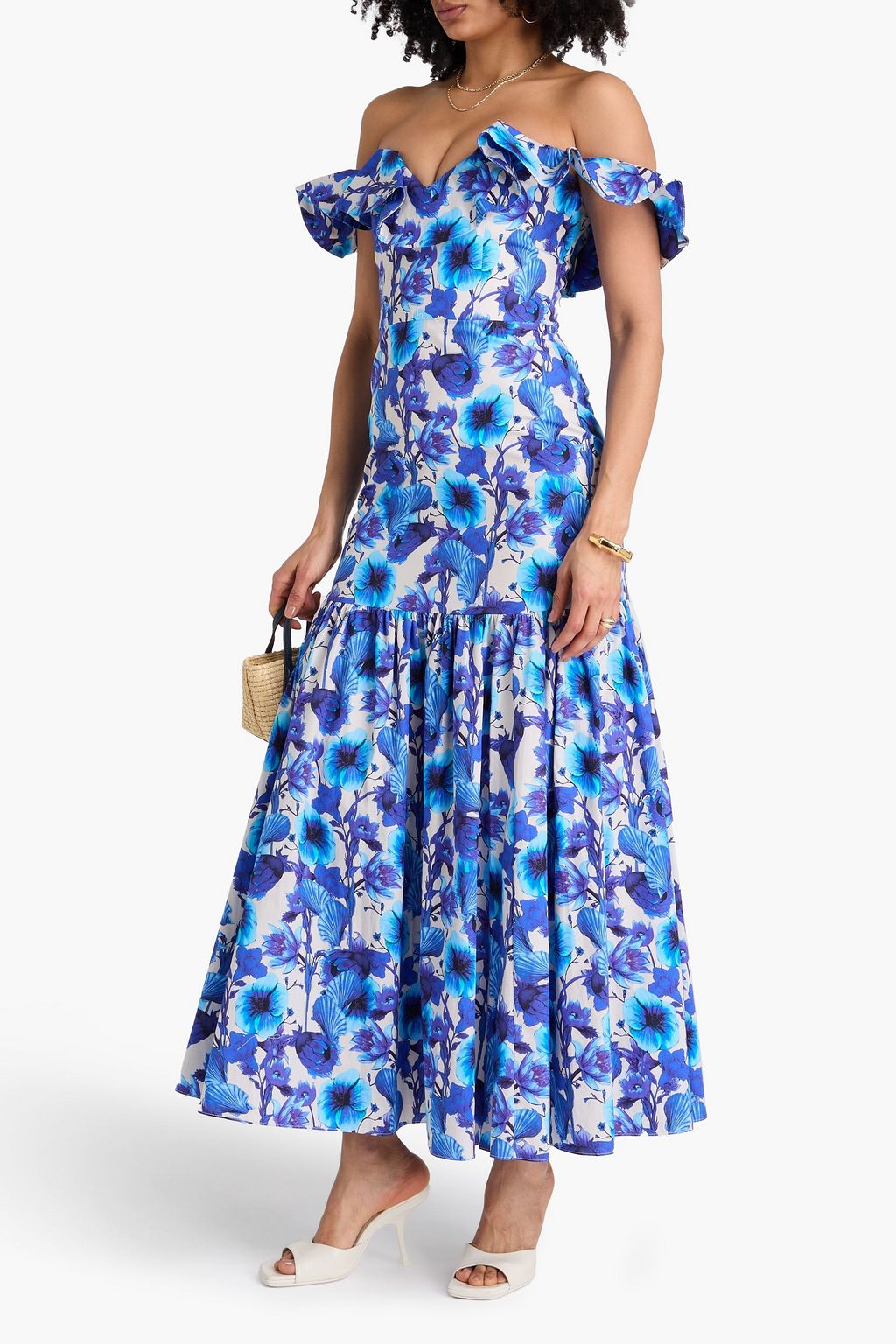 bridal shower blue dress borgo de nor - atlantis crepe dress