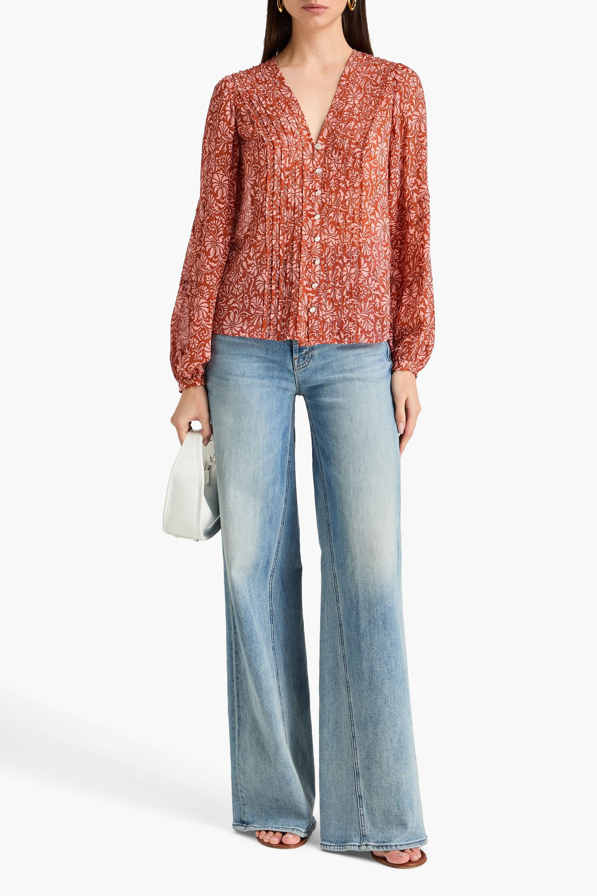 Veronica Beard Calvin floral-print silk-georgette blouse