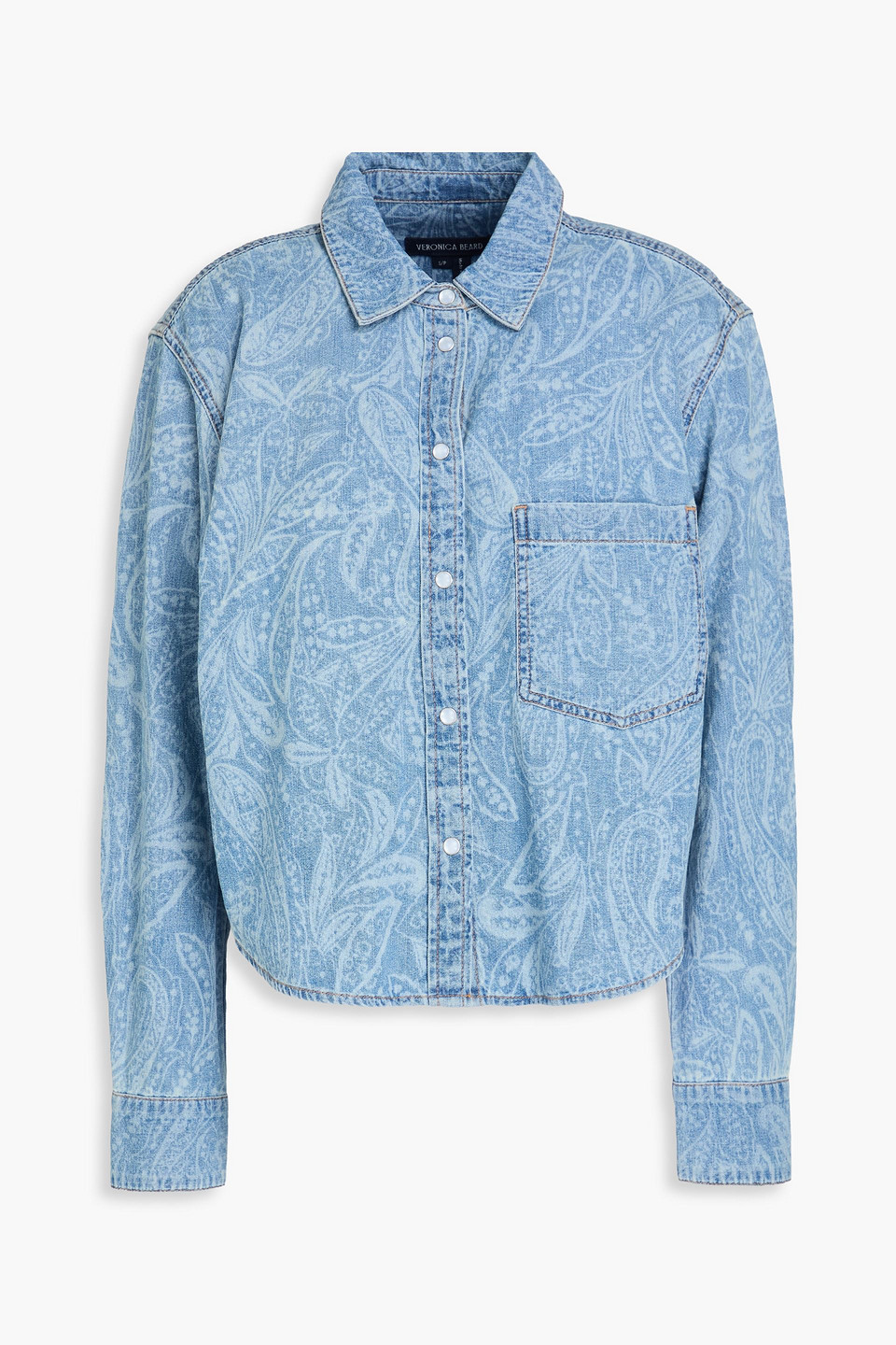 Veronica Beard Aderes Paisley-print Denim Shirt In Multi