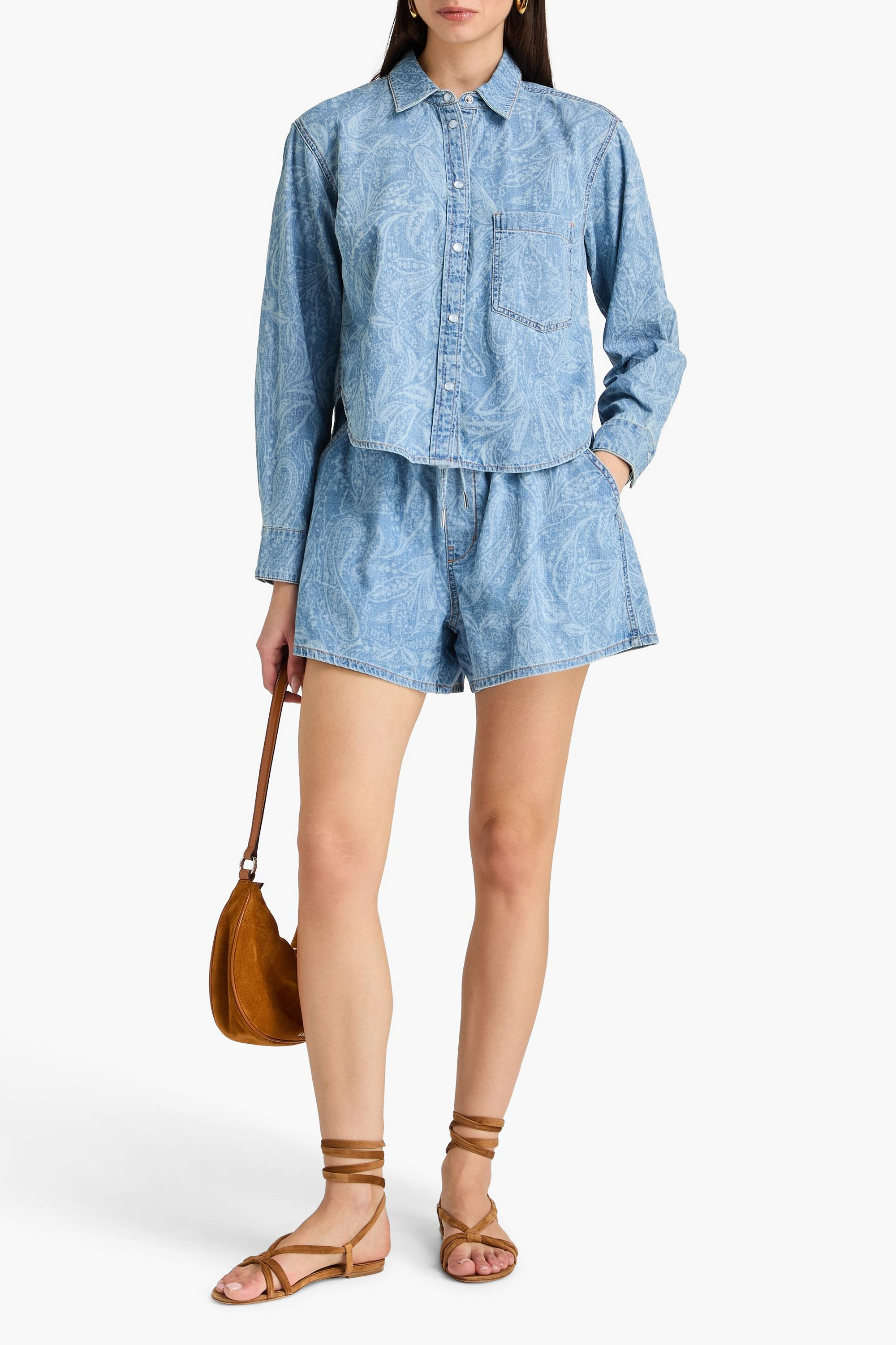 Veronica Beard Aderes paisley-print denim shirt