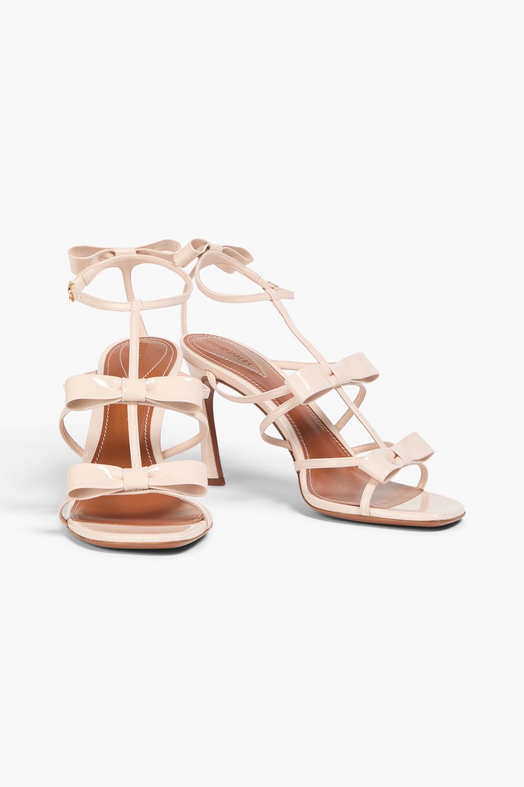 ZIMMERMANN Tux 85 bow-detailed patent-leather sandals