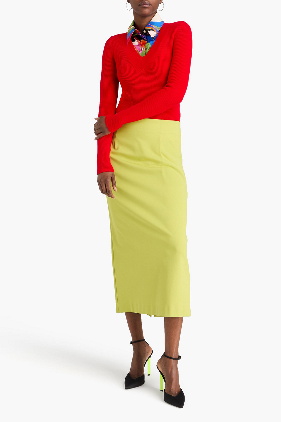  Pucci - Layered Wool-blend Sweater - Red - Xs 
