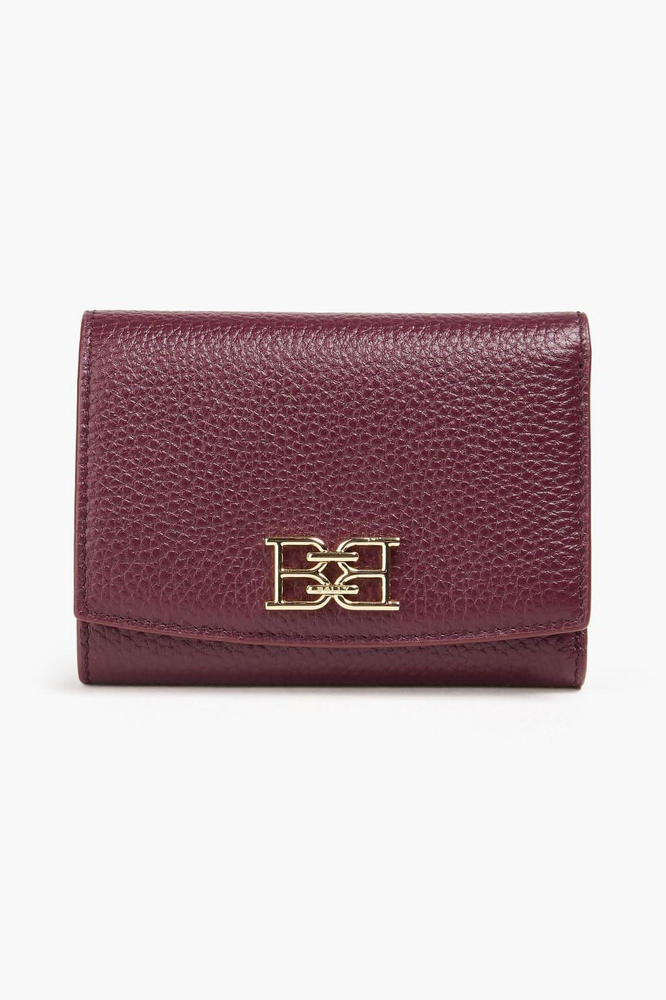 Bally Pebbled-leather Wallet In Burgundy