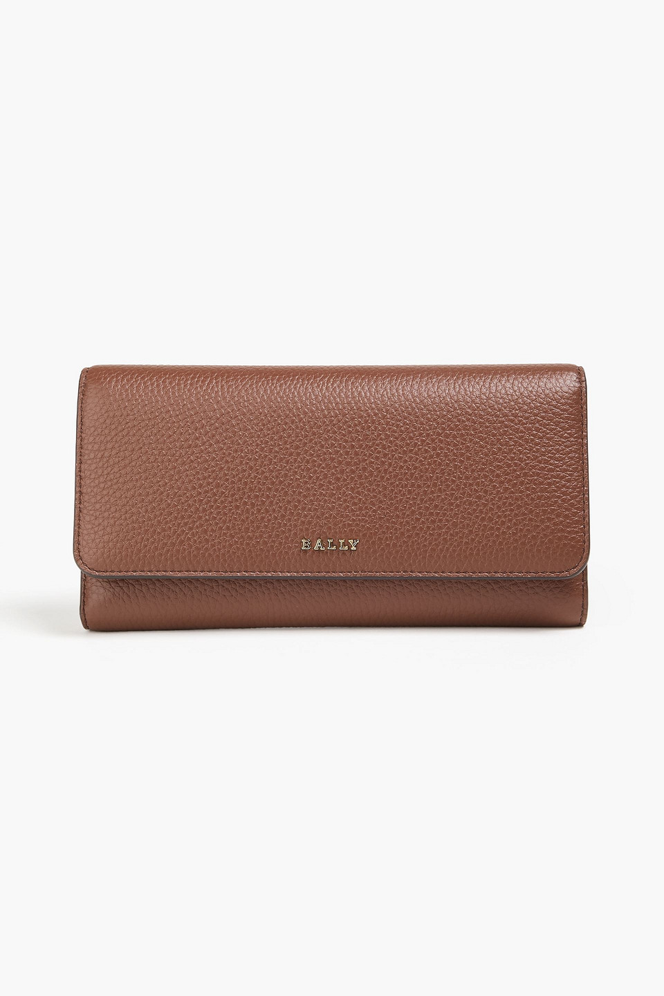 Bally Pebbled-leather Continental Wallet In Brown