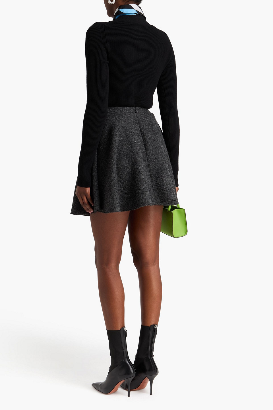  Pucci - Printed Twill-paneled Wool-blend Sweater - Black - Xs 