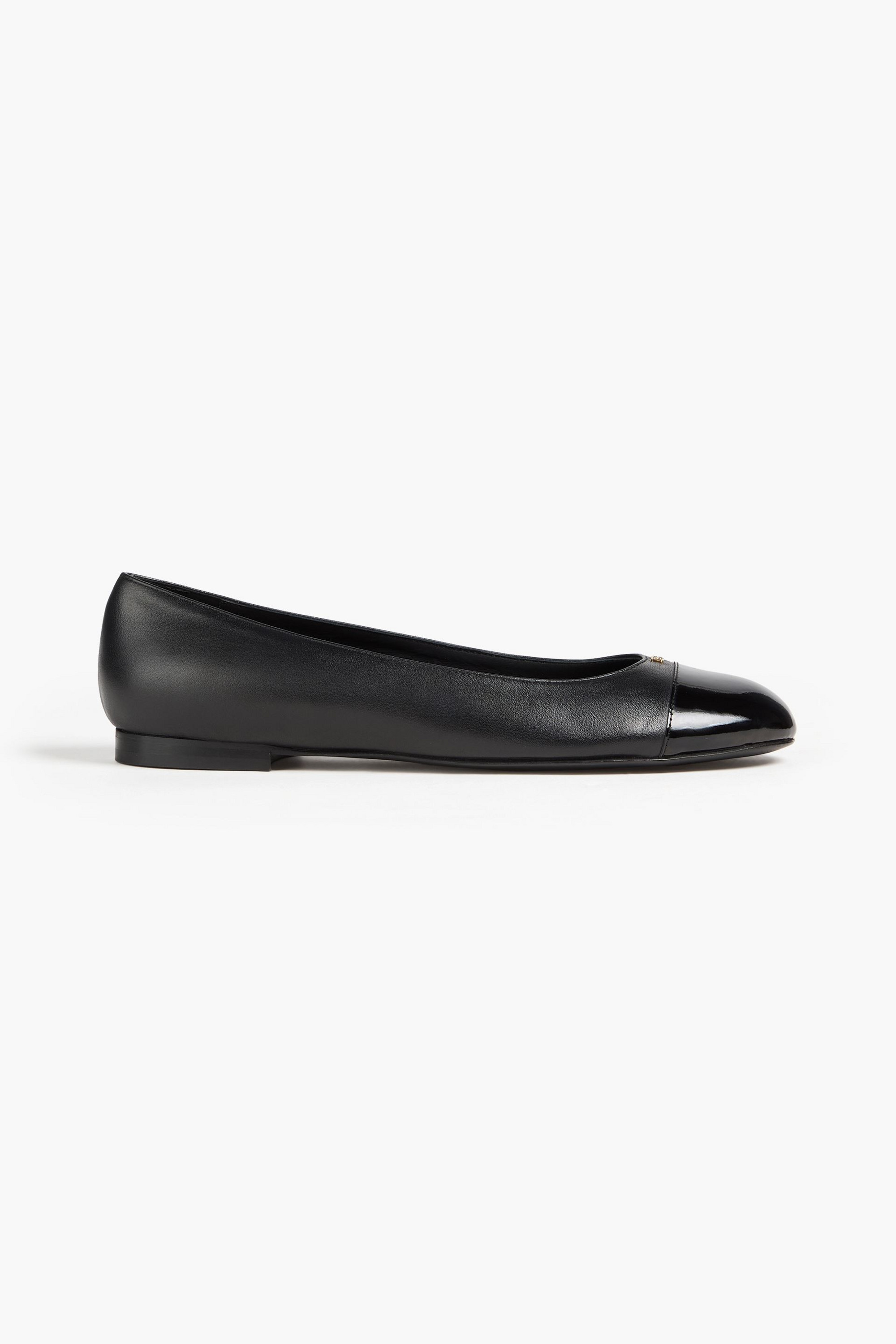 BALLY Biely embellished smooth and patent-leather ballet flats
