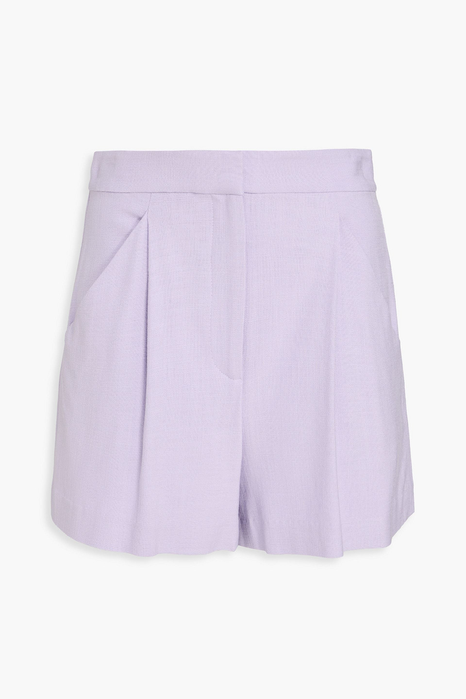 veronica beard - elbe pleated crepe shorts - purple - us 4