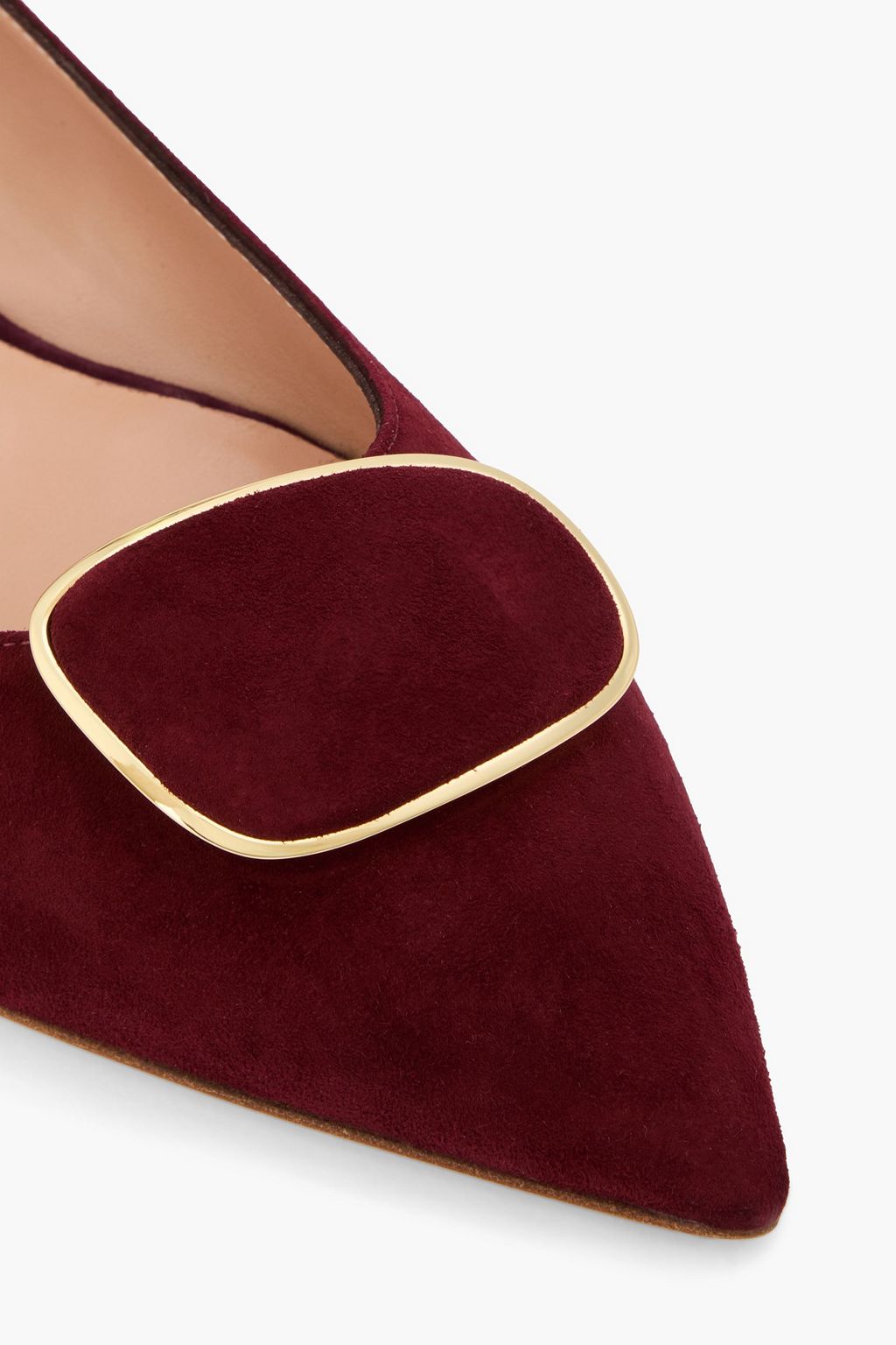 RUPERT SANDERSON Bedfa embellished suede point-toe flats