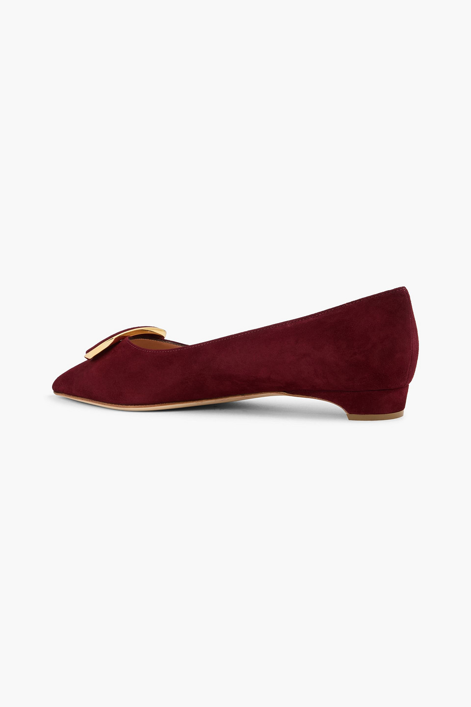  Rupert Sanderson - Flache Schuhe „bedfa“ Mit Spitzer Kappe Aus Veloursleder Mit Verzierung - Burgunderrot - Eu 35 