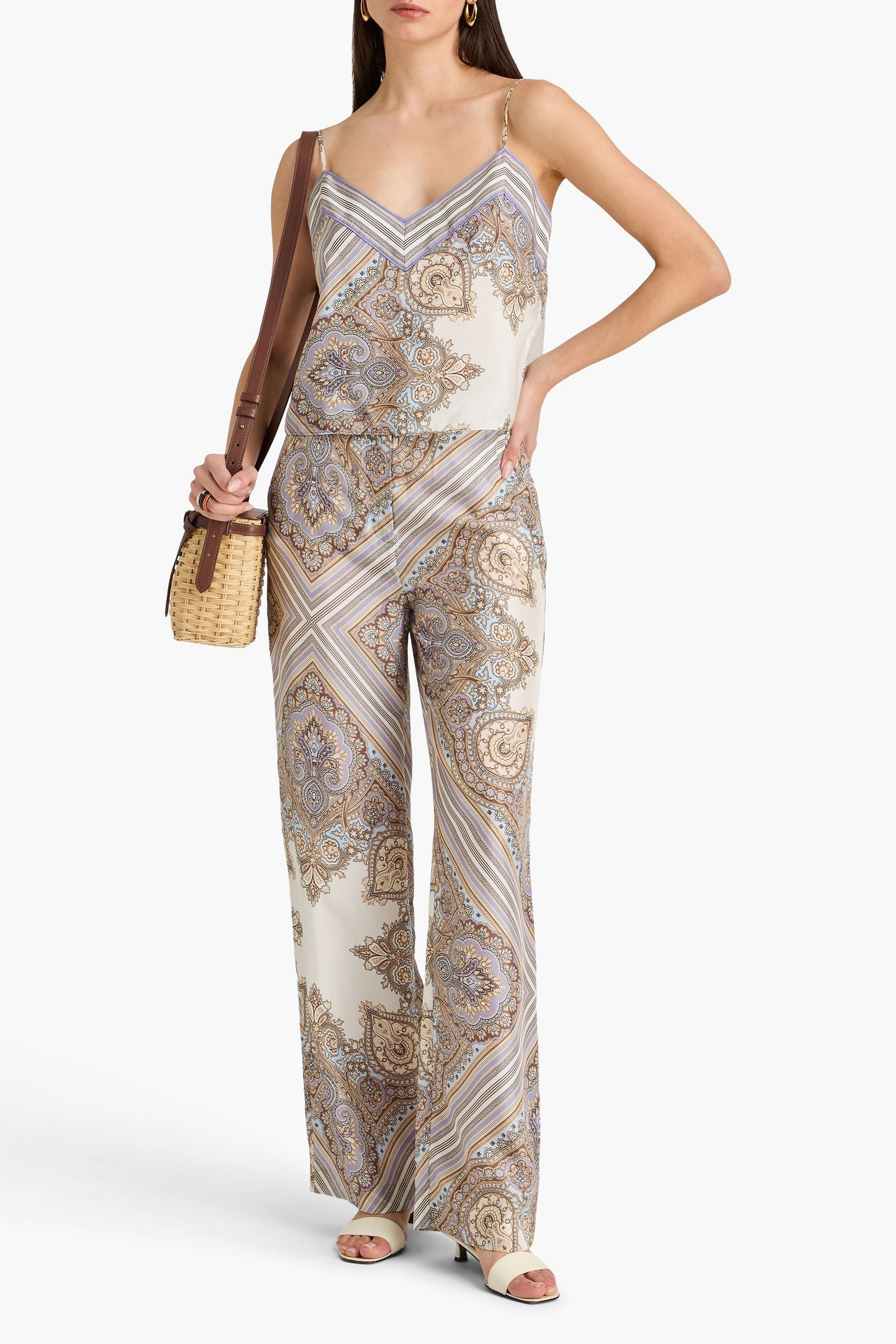 Veronica Beard Grigore printed silk wide-leg pants