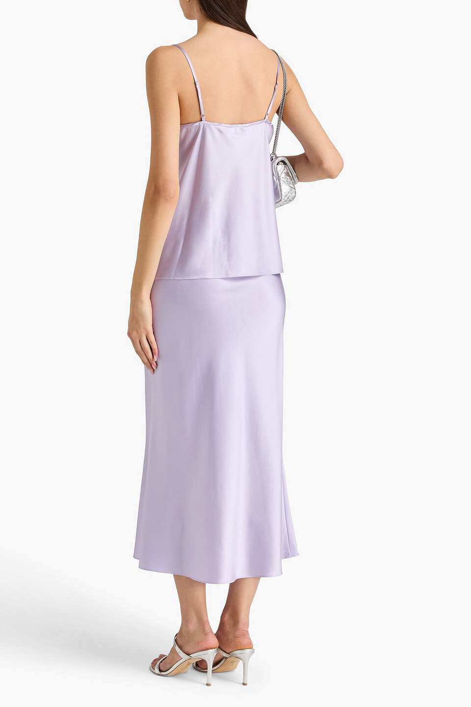  Veronica Beard - Clover Silk-blend Satin Midi Skirt - Purple - Us 0 