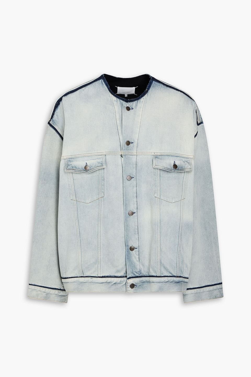maison margiela - frayed denim jacket - blue - it 42