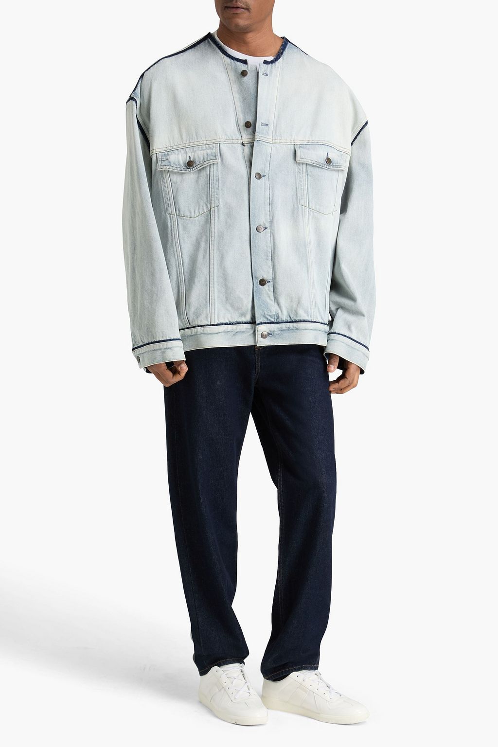 MAISON MARGIELA Frayed denim jacket | THE OUTNET