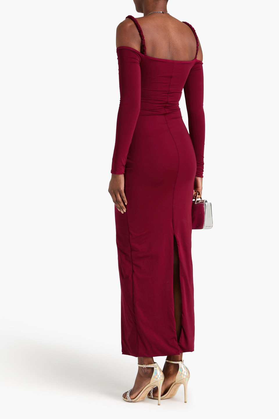  Maygel Coronel - Schulterfreies Maxikleid „calice“ Aus Stretch-jersey Mit Cut-outs - Burgunderrot - Onesize 