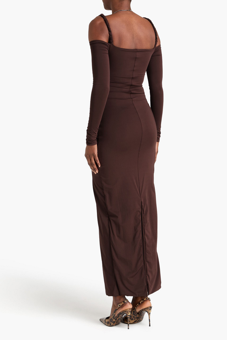 Maygel Coronel - Schulterfreies Maxikleid „calice“ Aus Stretch-jersey Mit Cut-outs - Braun - Onesize 