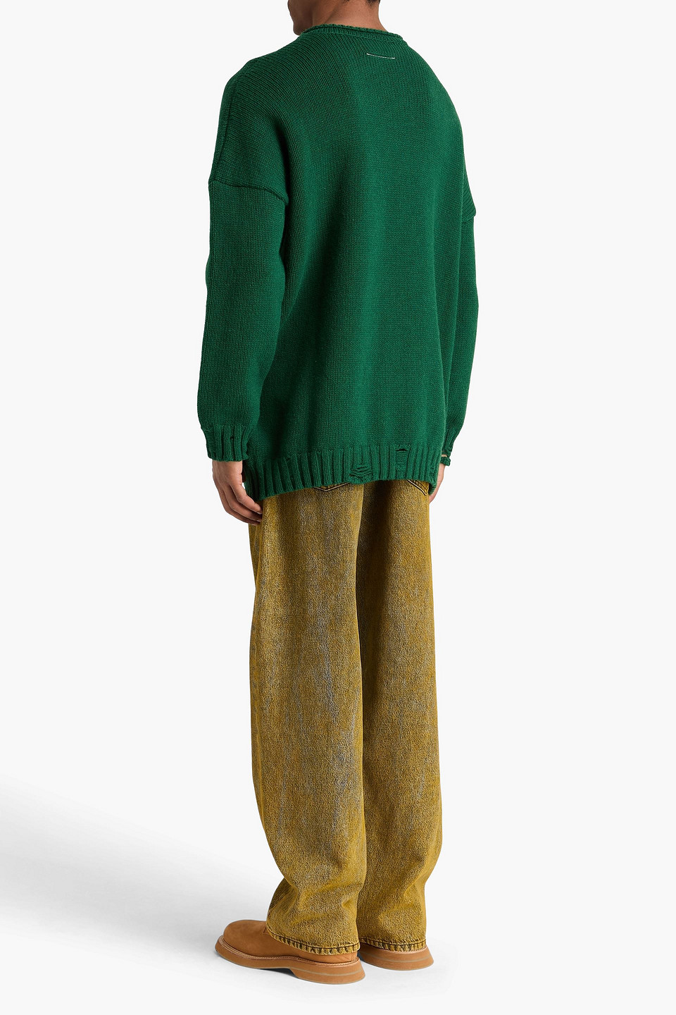  Mm6 Maison Margiela - Pullover Aus Wolle Mit Intarsienmuster - Grün - M 