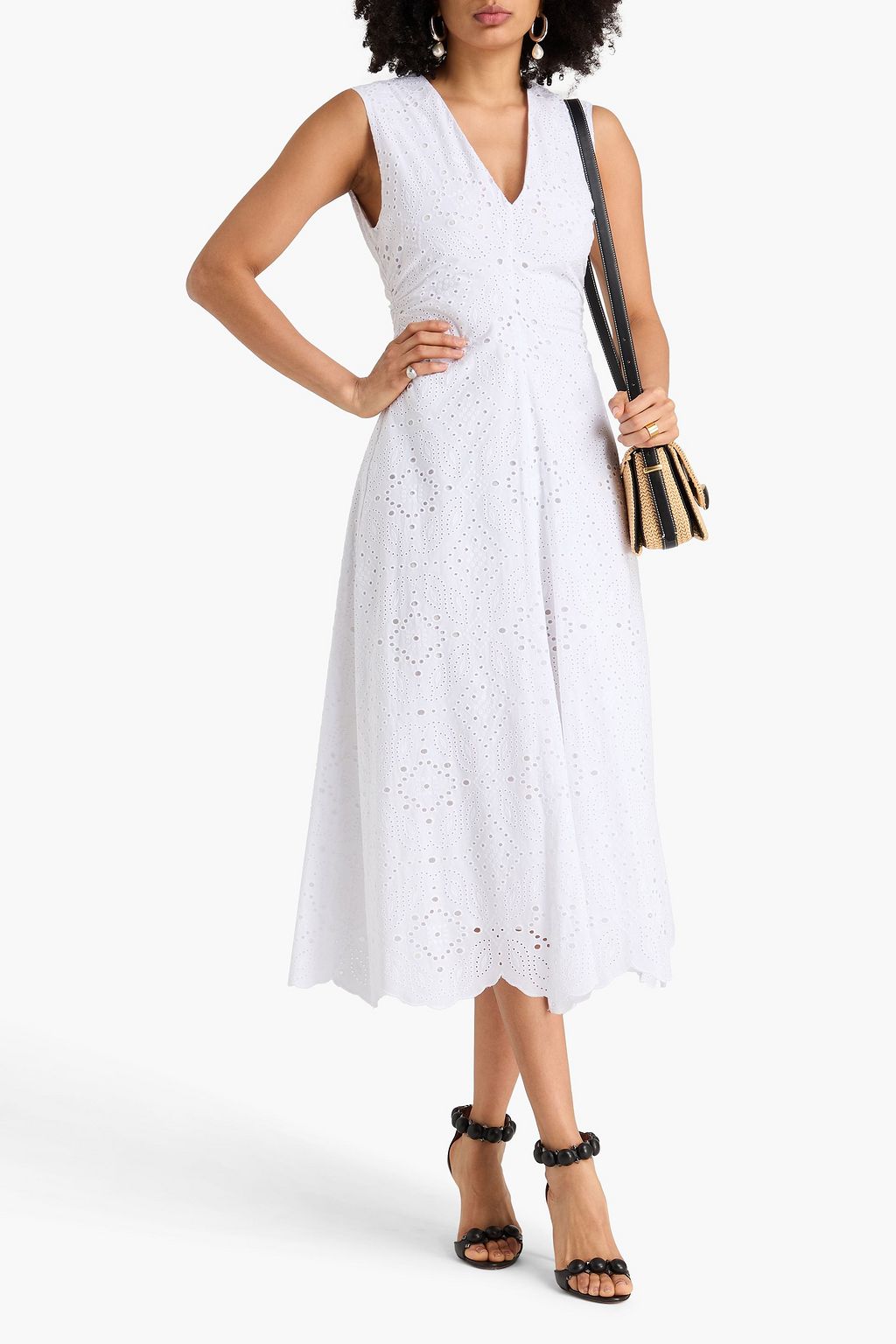 FRAME Gathered Seam Short Sleeve Dress | White | Cotton | Size Small FRAME Gathered Seam Short Sleeve Dress | White | Cotton | Size Small